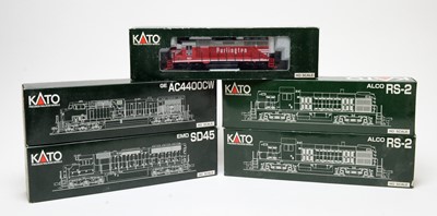 Lot 633 - Five Kato HO-gauge boxed trains.
