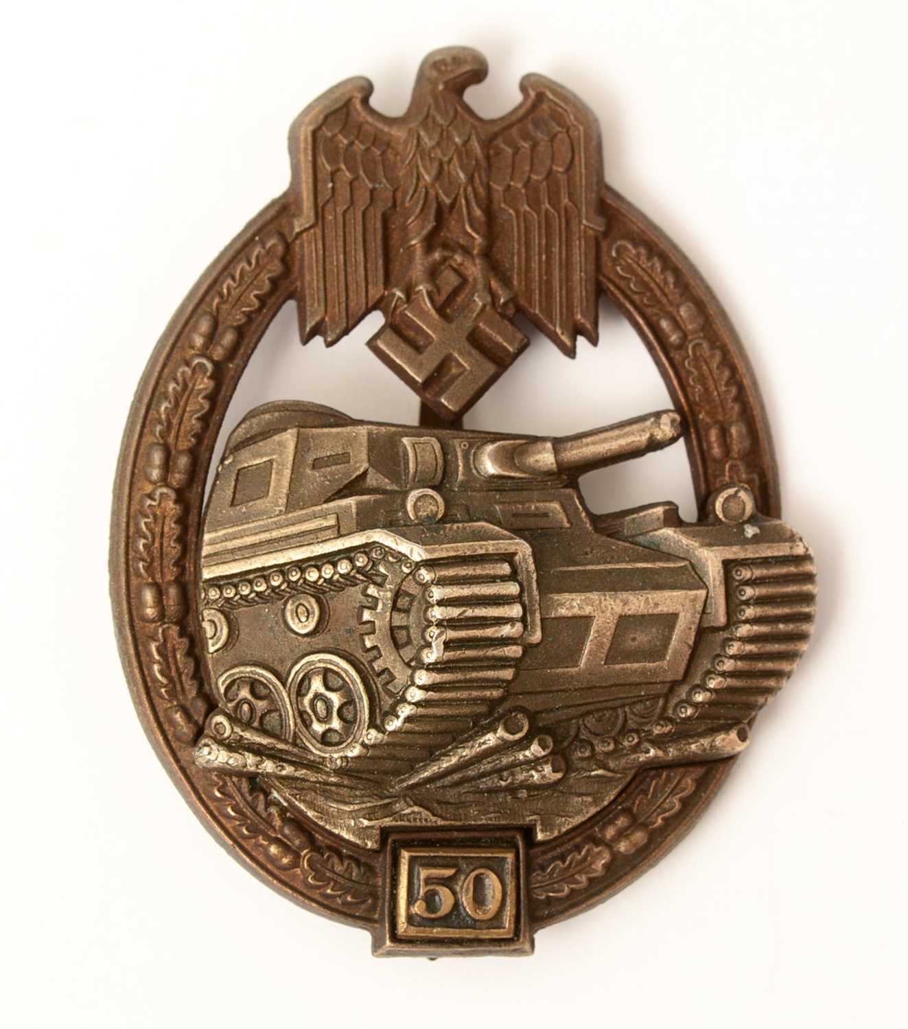 Lot 1106 - WWII Waffen-SS Panzer assault badge