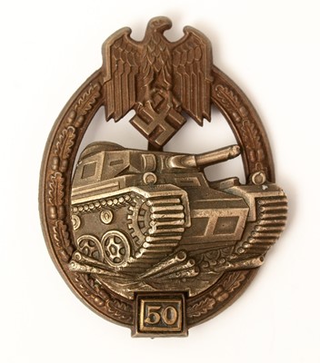 Lot 1106 - WWII Waffen-SS Panzer assault badge