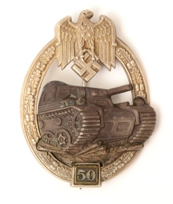Lot 1107 - WWII Waffen-SS Panzer assault badge