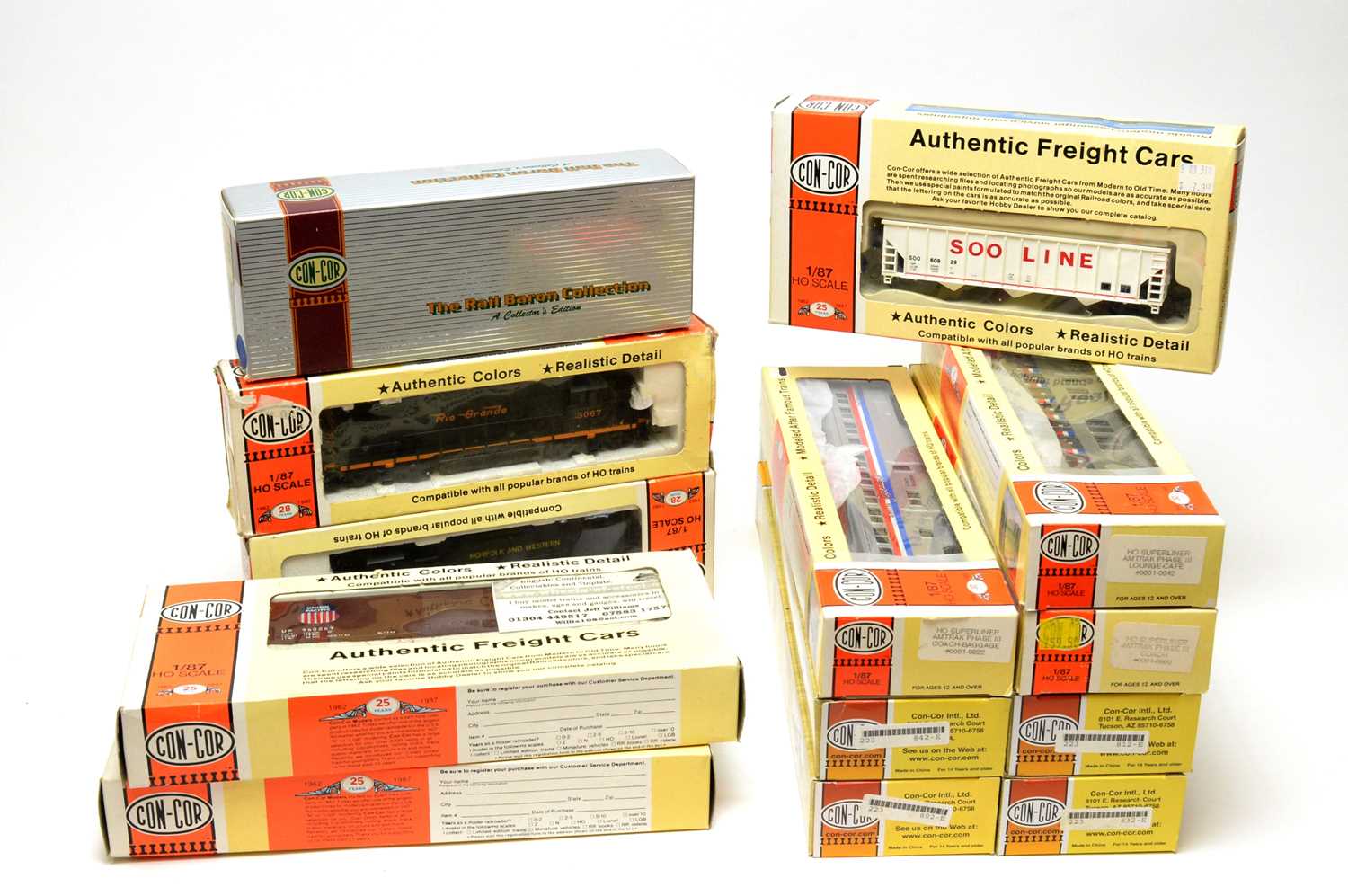Lot 659 - Boxed Con-Cor HO-gauge trains and rolling stock.
