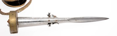 Lot 1068 - An 1868 pattern lance head, together with a miniature replica of a 9th Lancers cap