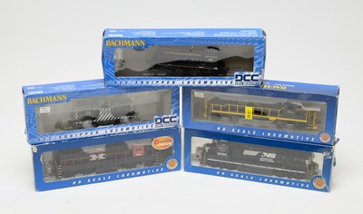 Lot 695 - Five Bachmann HO-gauge boxed trains.