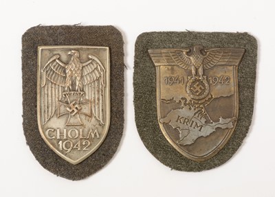 Lot 1152 - WWII Cholm Arm Shield  and Crimea Arm Shield