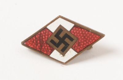 Lot 1153 - WWII Hitler Youth Proficiency badge and enamel pin badge
