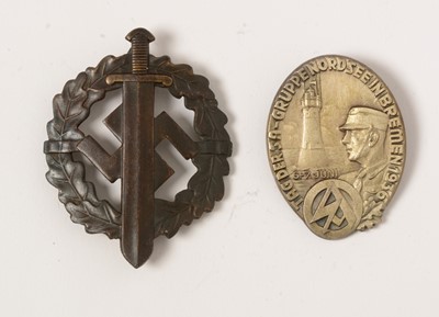 Lot 1155 - WWII 1936 Day of the SA Group Nordsee badge and SA Sports badge