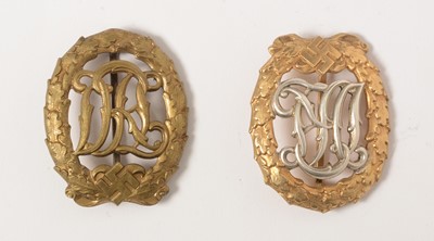 Lot 1160 - Two WWII DRL Sports badges