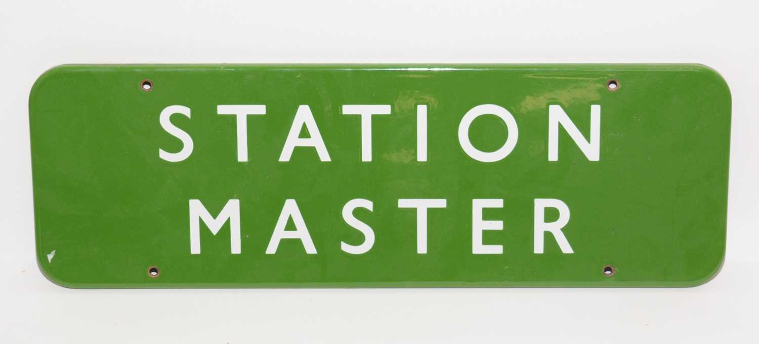 Lot 1218 - A British Railways (BR) Southern enamelled Station Master sign