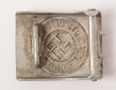Lot 1174 - WWII German Polizei belt buckle and 1941 steel Heer combat belt buckle