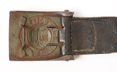 Lot 1174 - WWII German Polizei belt buckle and 1941 steel Heer combat belt buckle