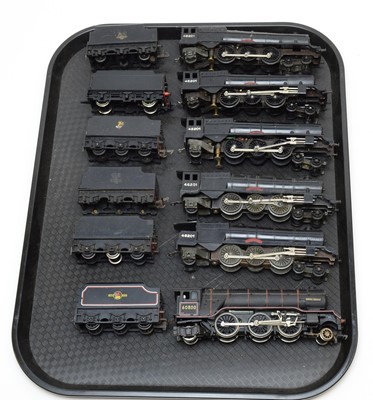 Lot 768 - Six 00-gauge unboxed locomotives and tenders.