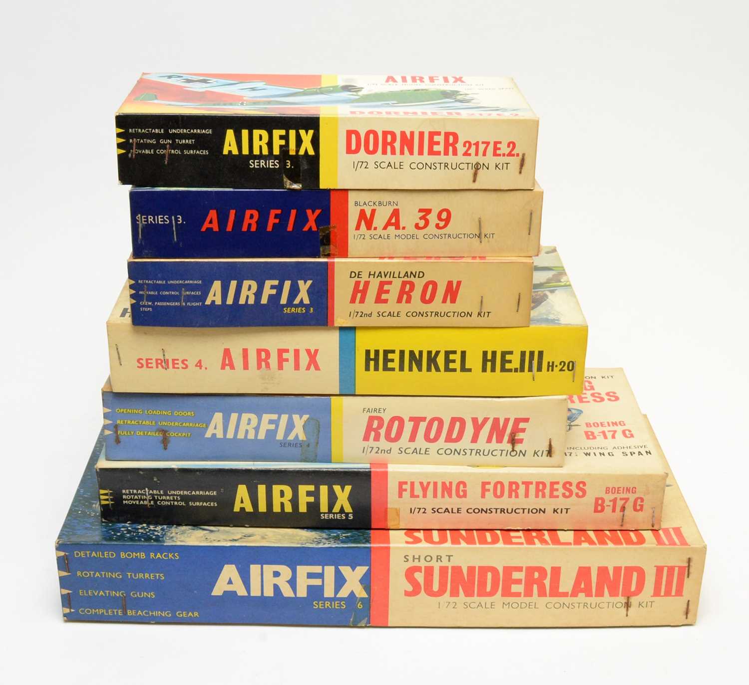 Lot 801 - Seven boxed Airfix model construction kits.