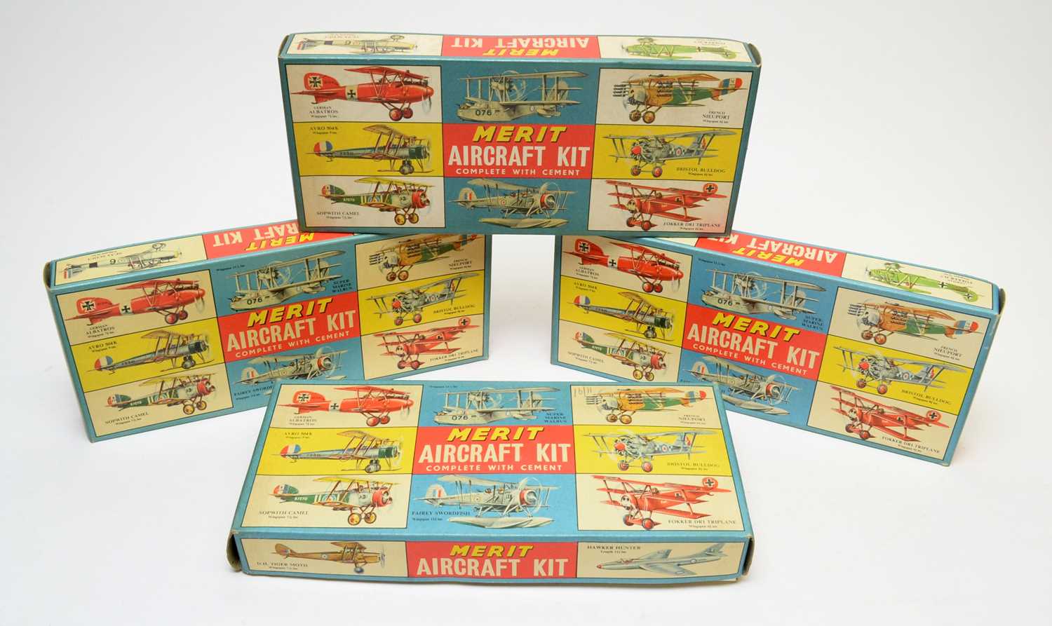Lot 811 - Four boxed Merit model aircraft kits.