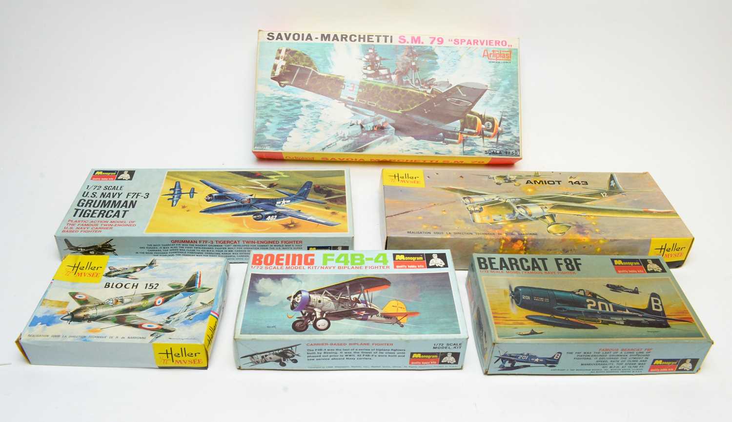 Lot 816 - Six boxed Heller and Monogram Series model constructions kits.
