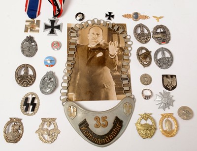 Lot 1026 - A Collection of reproduction WWII German award badges and medals etc