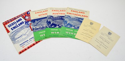 Lot 1270 - England International programmes and effects