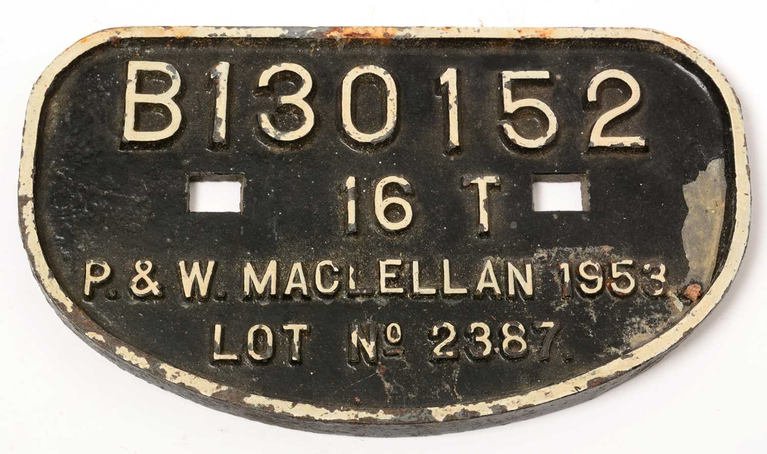 Lot 1229 - A cast iron carriage plate B130152