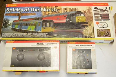 Lot 882 - Boxed Hornby 00-gauge electric train set, and two power controllers.