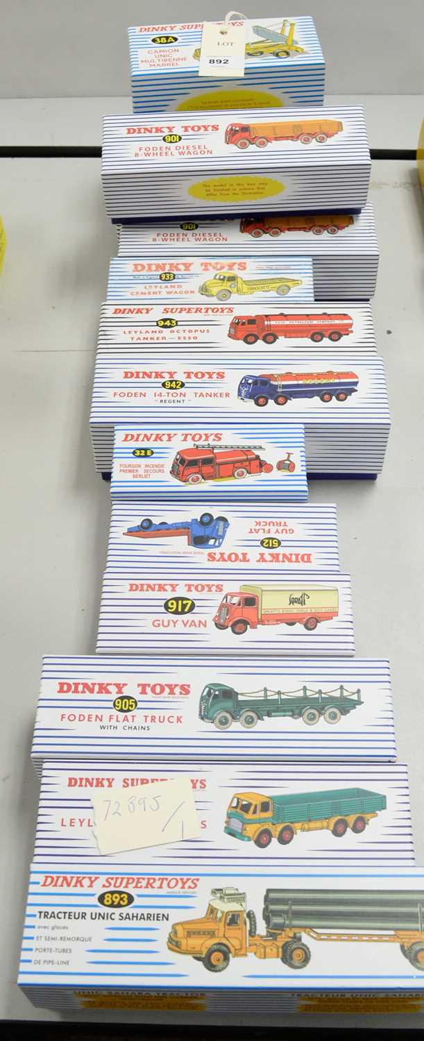 Lot 892 - A collection of reproduction Dinky Toys diecast commercial vehicles.