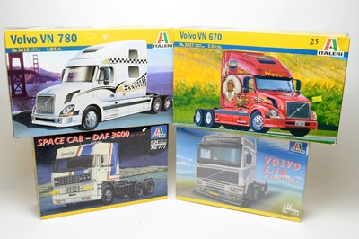 Lot 898 - Four boxed Italeri scale model trucks.
