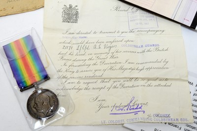 Lot 1193 - First World War medal and Commemoration Plaque
