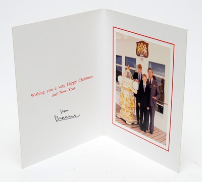 Lot 1312 - HRH Prince Charles, William and Harry signed photographic Christmas card