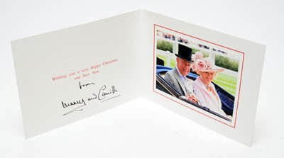 Lot 1340 - HRH Prince Charles and Camilla signed photographic Christmas card