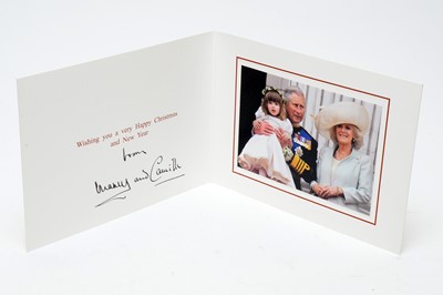 Lot 1342 - HRH Prince Charles and Camilla signed photographic Christmas card