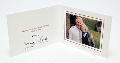 Lot 1315 - HRH Prince Charles and Camilla signed photographic Christmas card