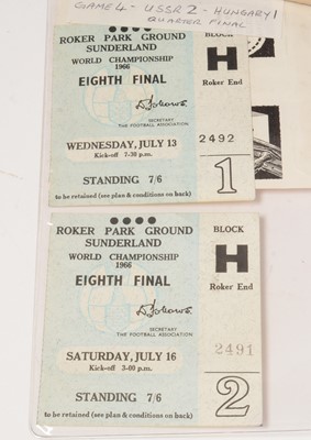 Lot 1243 - A collection of World Cup 1966 ticket stubs for games played at Roker Park