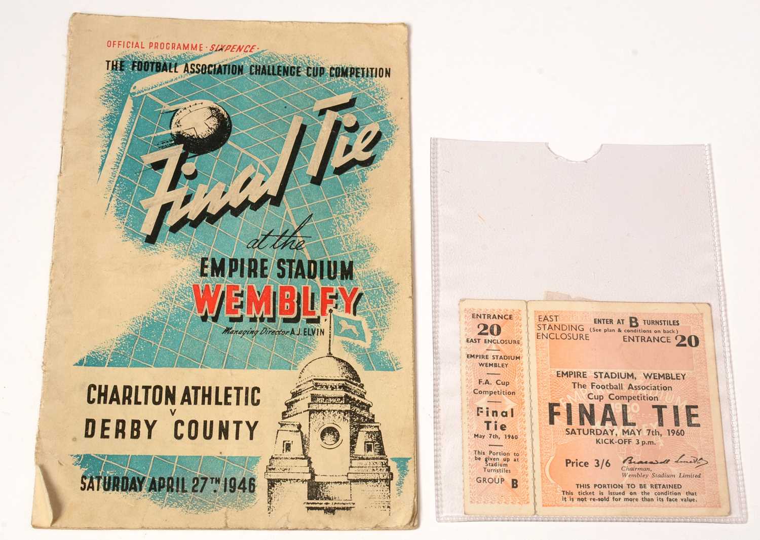 Lot 1244 - An F.A. Cup Final programme, and ticket