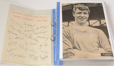 Lot 1245 - A comprehensive collection of 1960s autographs from the Sunderland AFC team players