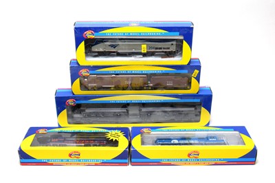 Lot 653 - Five boxed Athearn locomotives.