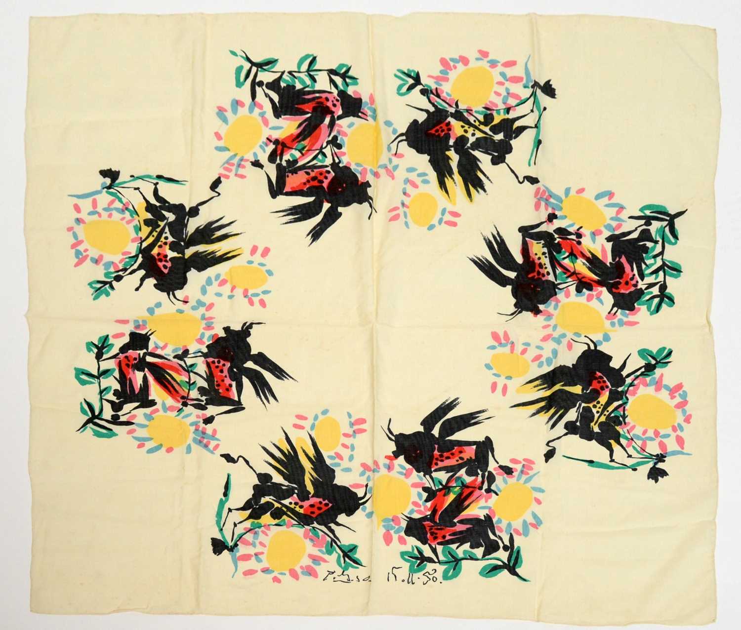 1275 - A Pablo Picasso screen-printed silk scarf. 