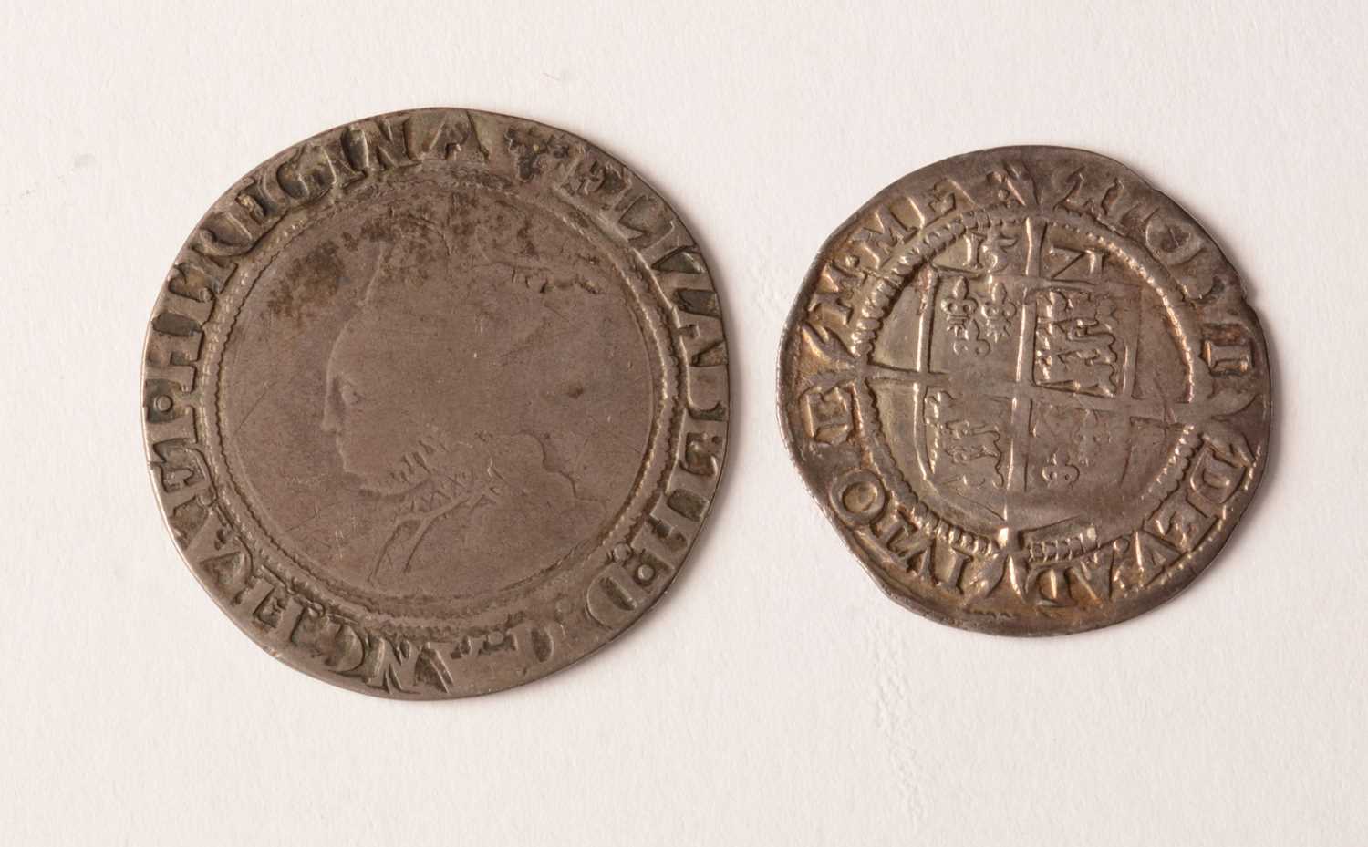 Lot 181 - Queen Elizabeth I shilling and sixpence