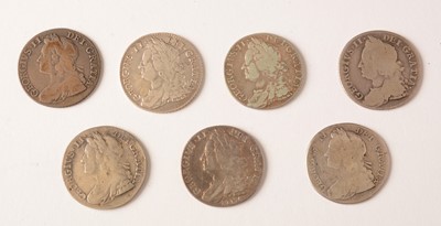 Lot 186 - A selection of George II shillings