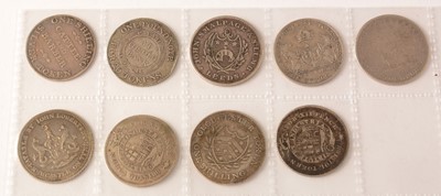 Lot 201 - Nine silver shilling tokens