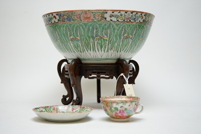 Lot 243 - Chinese famille rose bowl and a cup and saucer
