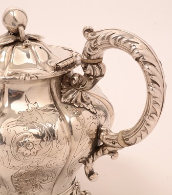 Lot 183 - A Victorian silver teapot, by John Walton, Newcastle