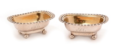 Lot 191 - A pair of George IV silver table salts, by Francis Somerville II, Newcastle