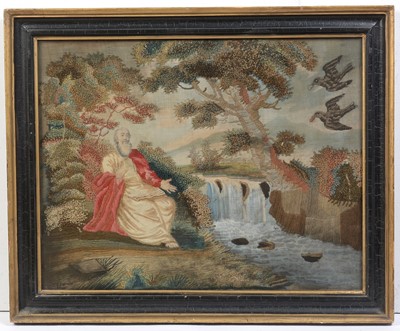 Lot 753 - A Georgian silkwork picture