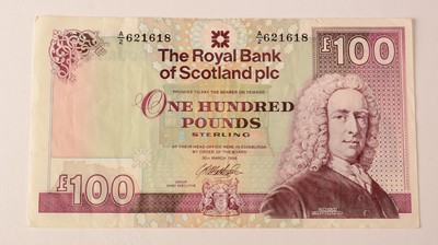 Lot 184 - The Royal Bank of Scotland £100 note /Approximately seventy 20th Century cheques.