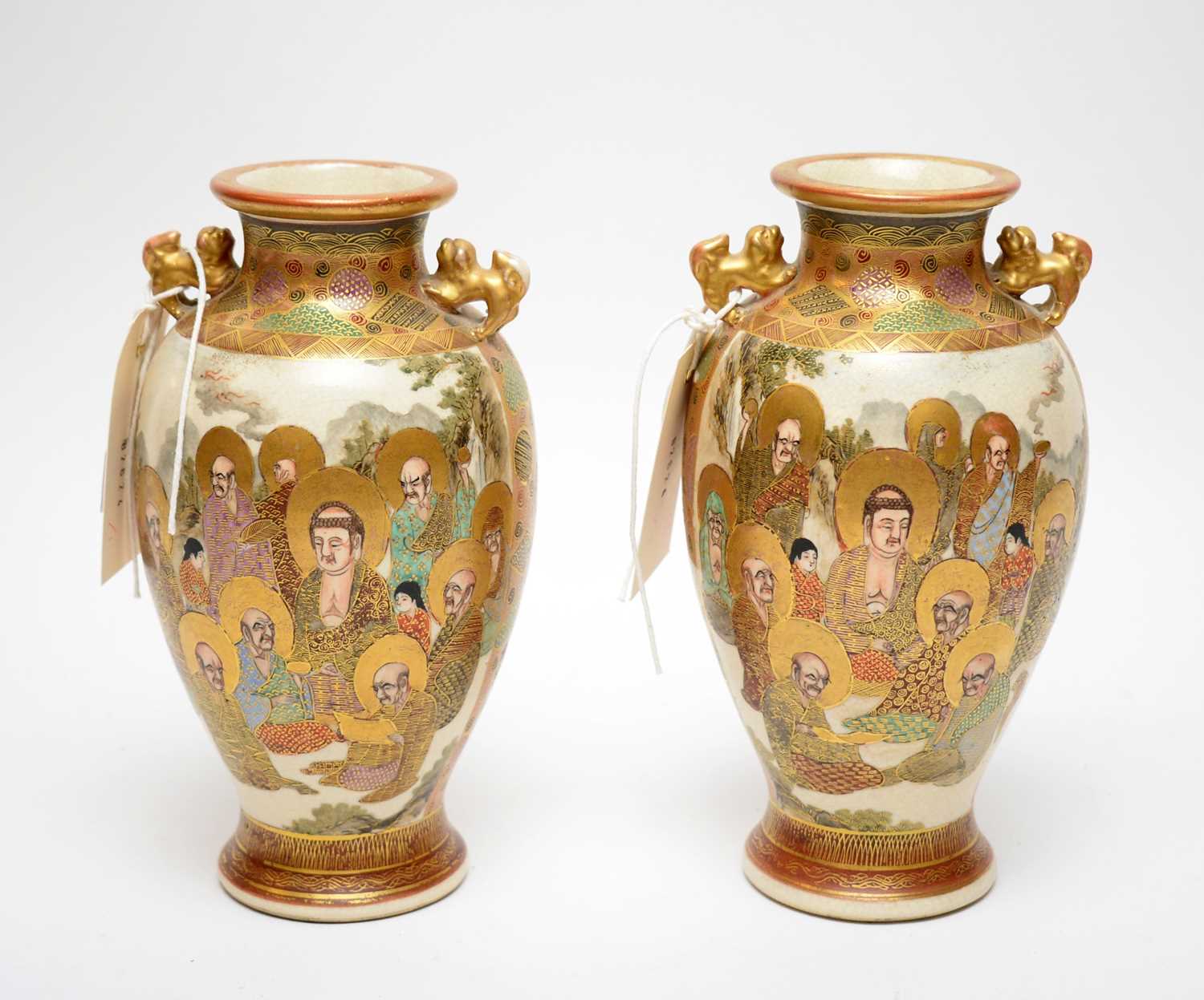 Lot 462 - A pair of Chinese Satsuma vases