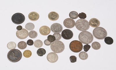 Lot 301 - A selection of George III and later silver and other coinage.