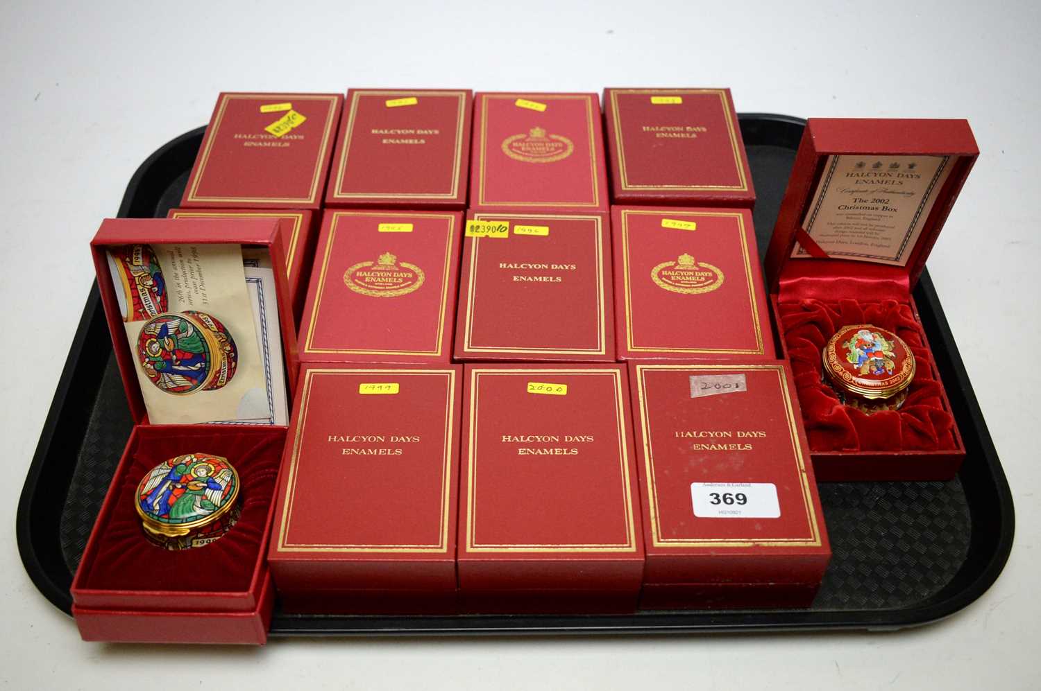 Lot 369 - Collection of Halcyon Days Christmas enamels