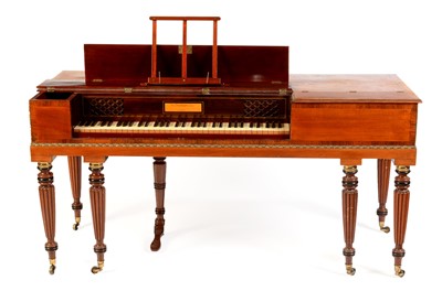 Lot 518 - A late Georgian mahogany and brass mounted square piano