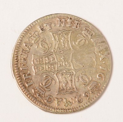 Lot 237 - Charles II quarter-dollar merk, 1669