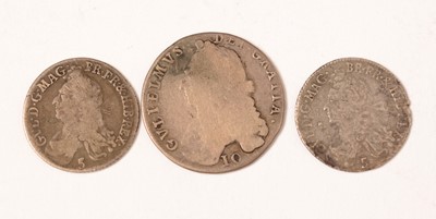 Lot 238 - Scottish 10 shilling and two 5 shillings