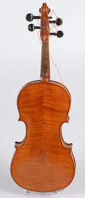 Lot 275 - Violin with two bows, cased