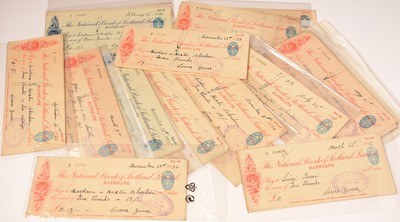 Lot 248 - Approximately seventy 20th Century National Bank of Scotland cheques.
